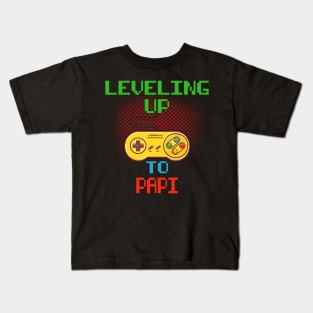 Promoted To Papi T-Shirt Unlocked Gamer Leveling Up Kids T-Shirt